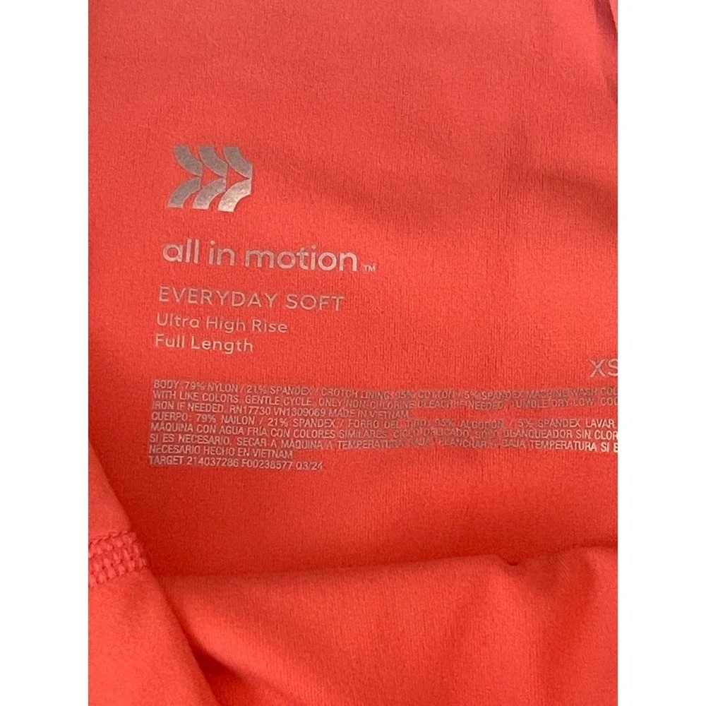 00588- All in Motion Women Everyday Soft Pocketed Ultra High Rise Legging XS NWT